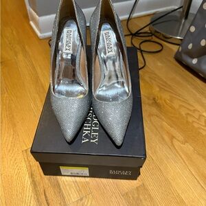 Badgley Mischka Glittering Silver Heels